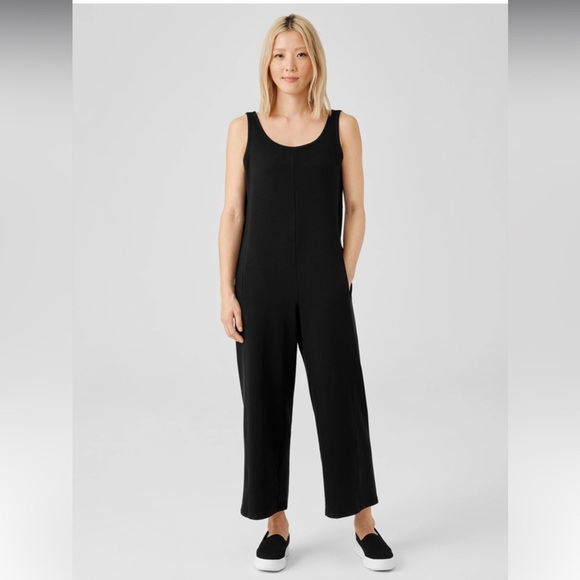Eileen Fisher Cozy Brushed Terry Hug Jumpsuit size Petite Medium - Picture 4 of 16